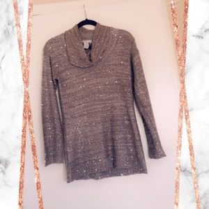Cowl Neck Sequin Sweater